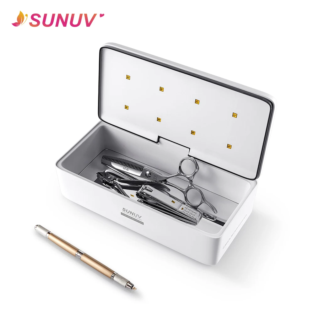 

SUNUV Nail Art Tools UV Sterilizer Box Beauty Tools Sterilizer Storage Box S2 Portable Disinfection Box for Salon