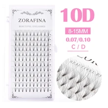 ZORAFINA 10D Поддельные ресниц фальшивых работ отдельные ресницы, ложные