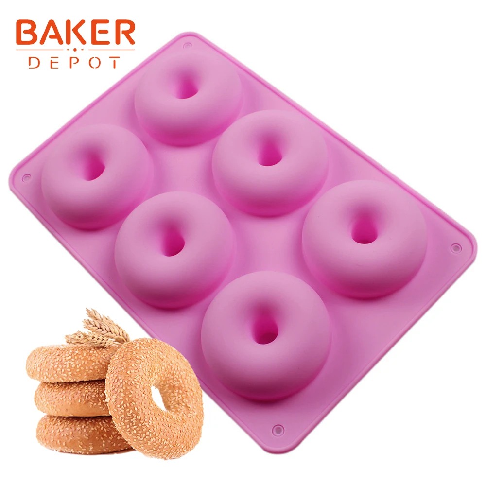 6-Cavity Doughnut Baking Mold Chocolate Candy Soap Silicone Mould Cake Tool.. 