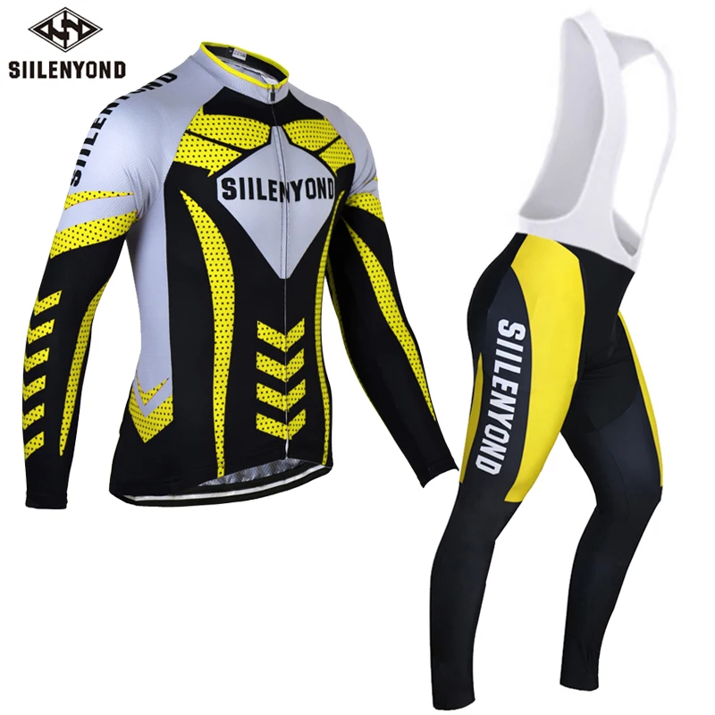 

Siilenyond 2017 Winter Thermal Fleece Cycling Jersey Ropa Ciclismo MTB Long Sleeve Keep Warm Bike Wear Bicycle Clothing Set