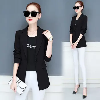 

4XL Suit Jacket Female Elegant Casual Long Sleeve Blazer Women Waistcoat Office Lady Plus Size Blazer Jacket Suit Women Q1600