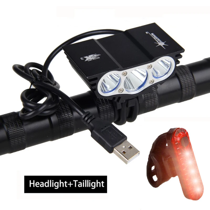 USB велосипедный светодиодный светильник s 10000лм светодиодный велосипедный фонарь 3XT6 XM-L светодиодный велосипедный светильник с аккумулятором 6400 мАч+ зарядным устройством