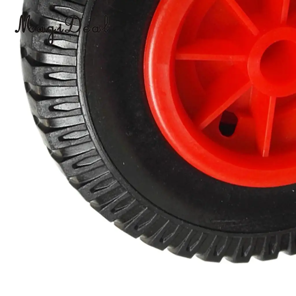 1Pc Puncture Proof Rubber Tyres on Red Wheel Kayak Trolley/Trailer Wheel M/S for 