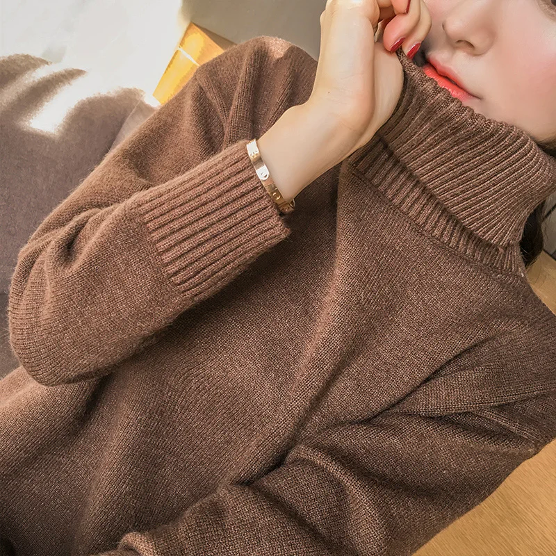 

The new winter sweater turtleneck sweater autumn shirt in the long sleeved loose sleeve head Korean women