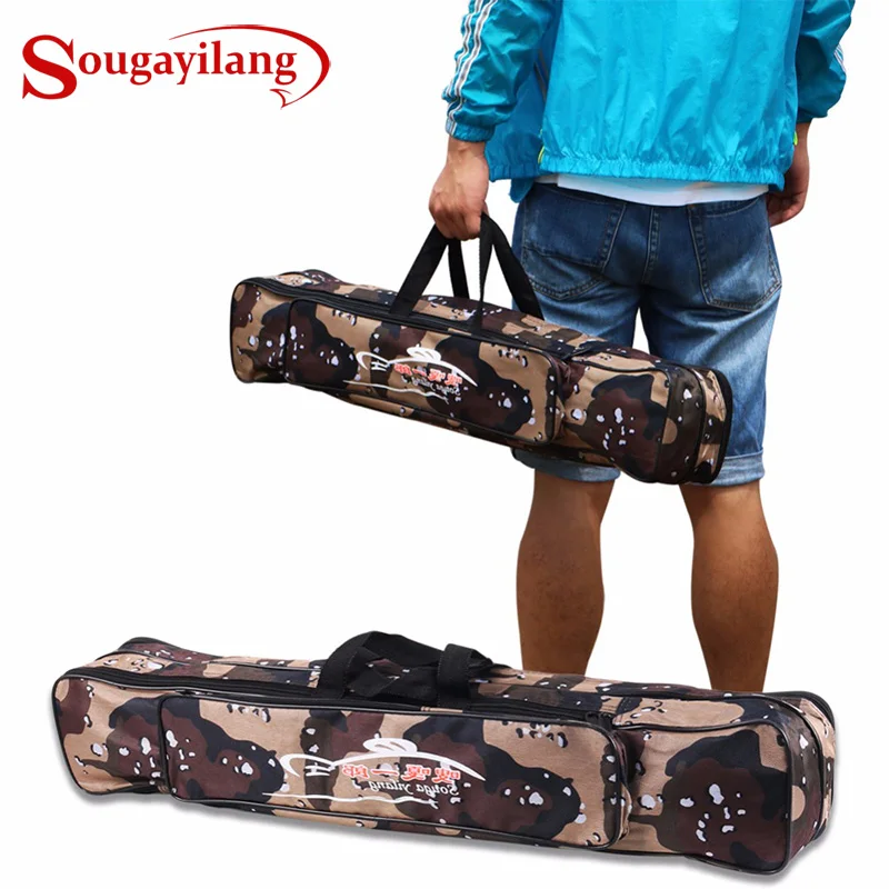 

Sougayilang 80/120cm Portable Fishing Rod Bag Fishing Large Capacity Multi-Purpose Outdoor Bag Waterproof Carp Fishing Rod Bag