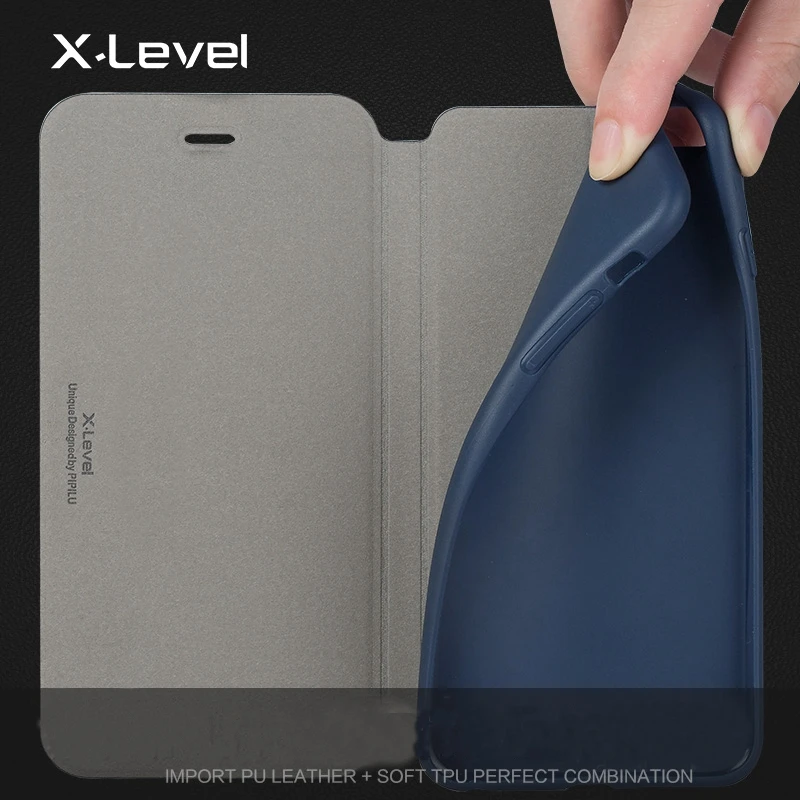 X-Level Luxury High Quality Flip Leather Case For iPhone 8 7 Plus 6 6S Plus SE 5 5S Flip Cover for iPhone 7Plus 8Plus Case