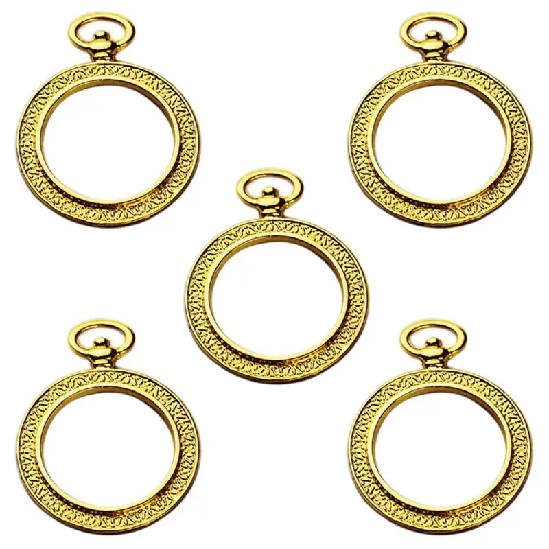 

10 Pcs Pocket Watch Shape Metal Frame DIY Handmade Crafts Making UV Epoxy Pendant Jewelry Accessories