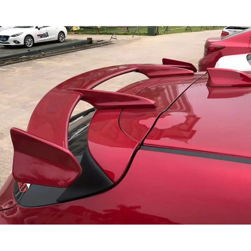 KS knight sports style resin fiber glass steel car roof spoiler wing