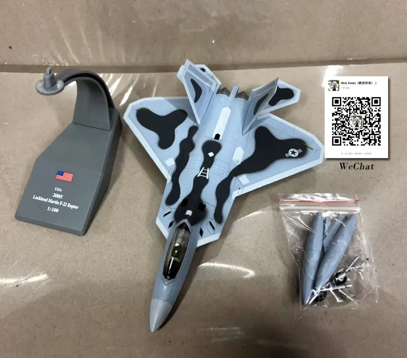 AMER 1/100 масштаб военная модель игрушки USAF F-22 Raptor Stealth Fighter литой металлический самолет модель игрушки для сбора/подарка