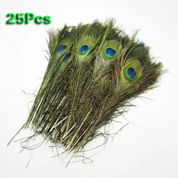 

PHFU wholesale 5PCS Pack of 25pc Natural Peacock Feathers 10-12''
