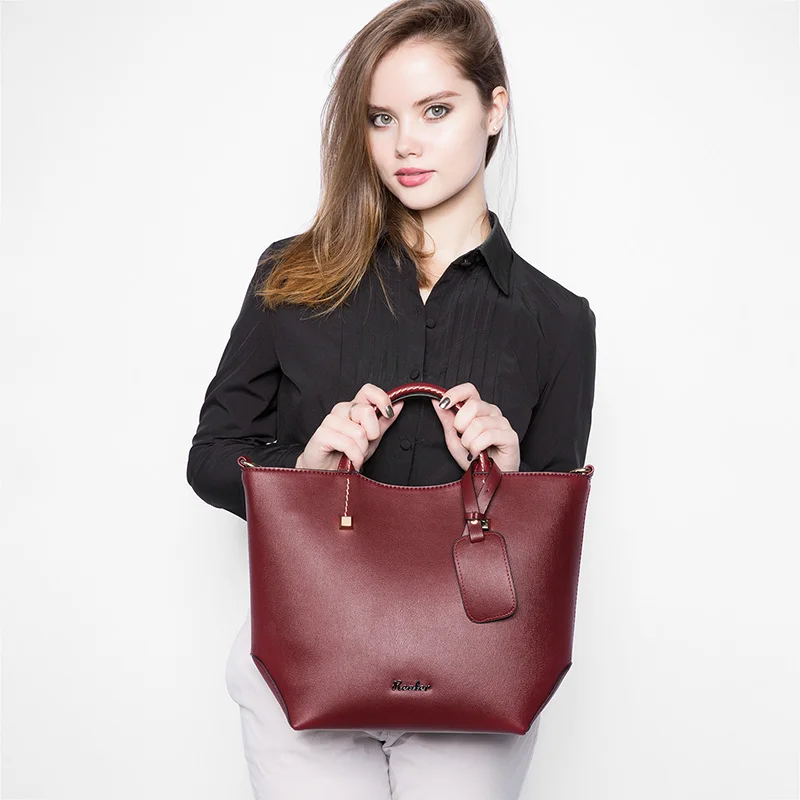  REALER handbag women large bucket shoulder crossbody bag female artificial leather ladies totes mes - 32827491064