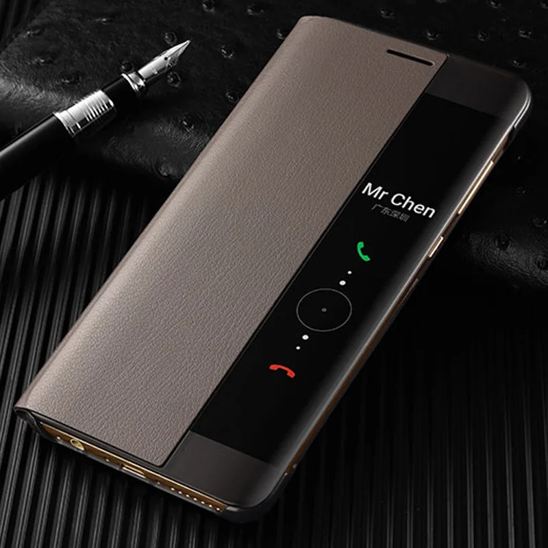 

S-GUARD Original Smart Mobile Phone cases Cover Flip Case Leather Call Answer Window For Huawei Mate9 pro Protective Shell Skin
