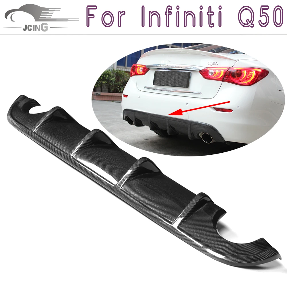 Buy Q50 Carbon Fiber Rear Diffuser Lip Spoiler Fit For