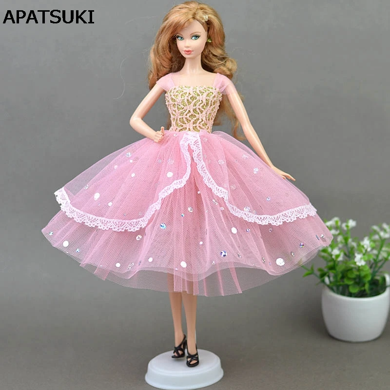 Высокое качество Романтические Розовые кукольные Платья Вечернее платье Одежда для куклы Барби для 1/6 BJD Кукольный дом подарок кукольные