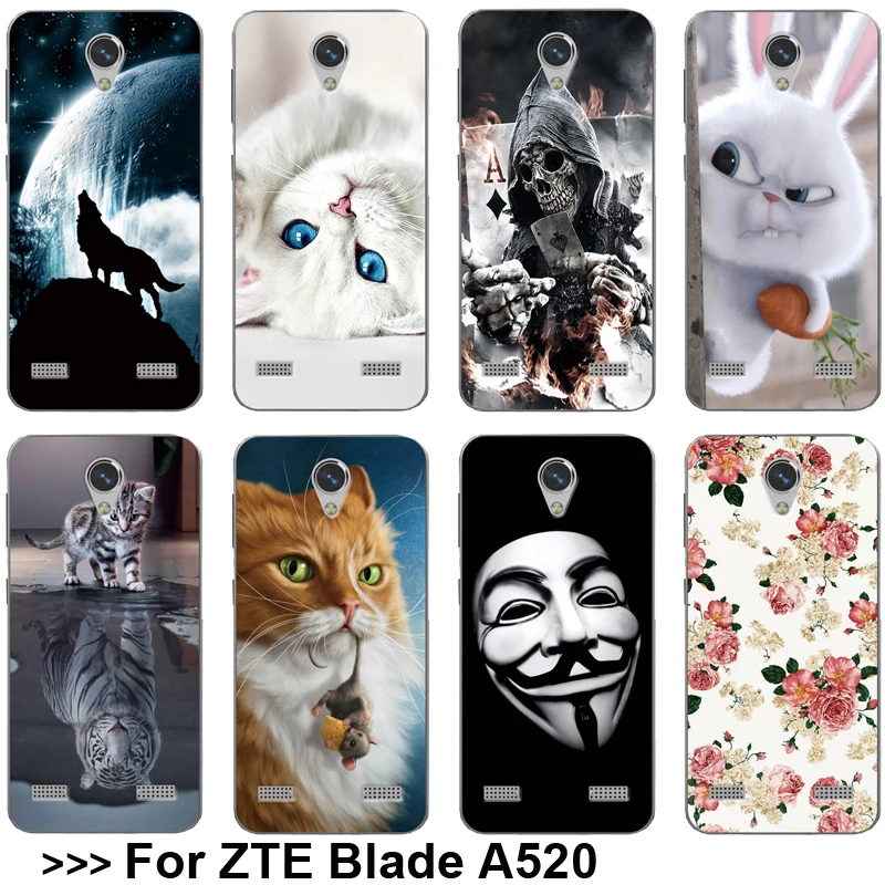 Various Patterned Case For ZTE Blade A520 Soft TPU BA520 5.0&quot Phone Back Cover A 520 BA |