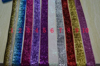 

new arrive-1''25mm) Glitter Velvet Ribbon,10 yard of a color total 50 yards.mix 5 colors(no elastic).