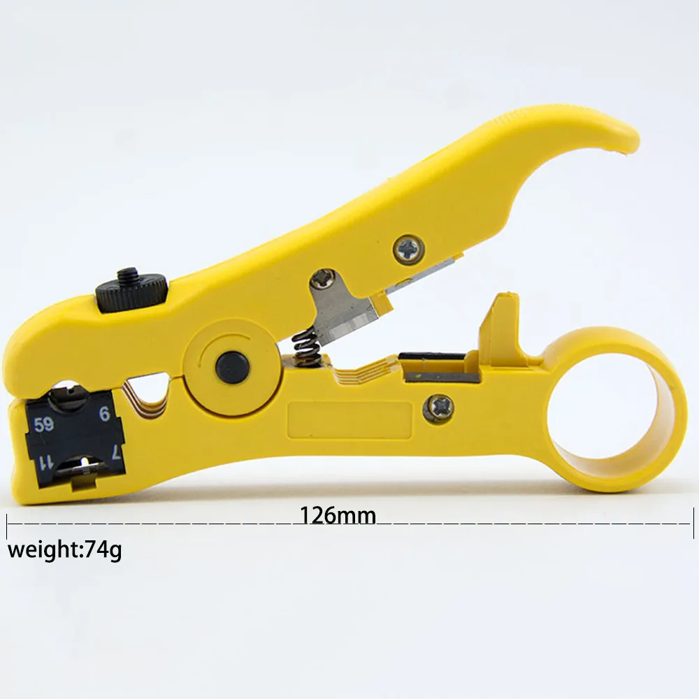 Flat or Round UTP Cat5 Cat6 Wire Coax Coaxial Stripping Tool Universal Cable Stripper Cutter (1)