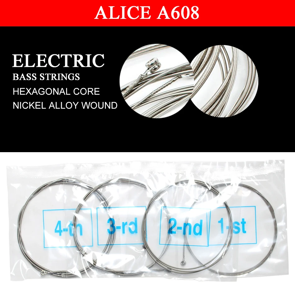 Alice A608 электрическая басовая струна 4 String set шестигранный сердечник из никелевого