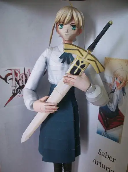 

3D Paper Model Fate Stay Night Paper Craft Handmade Toy