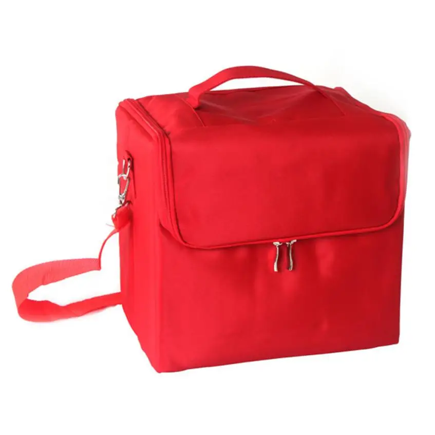 Valink профессиональные сумки для макияжа тканевая сумочка для косметики Портативная сумка для макияжа на плечо Органайзер Trousse Maquillage Femme - Цвет: red