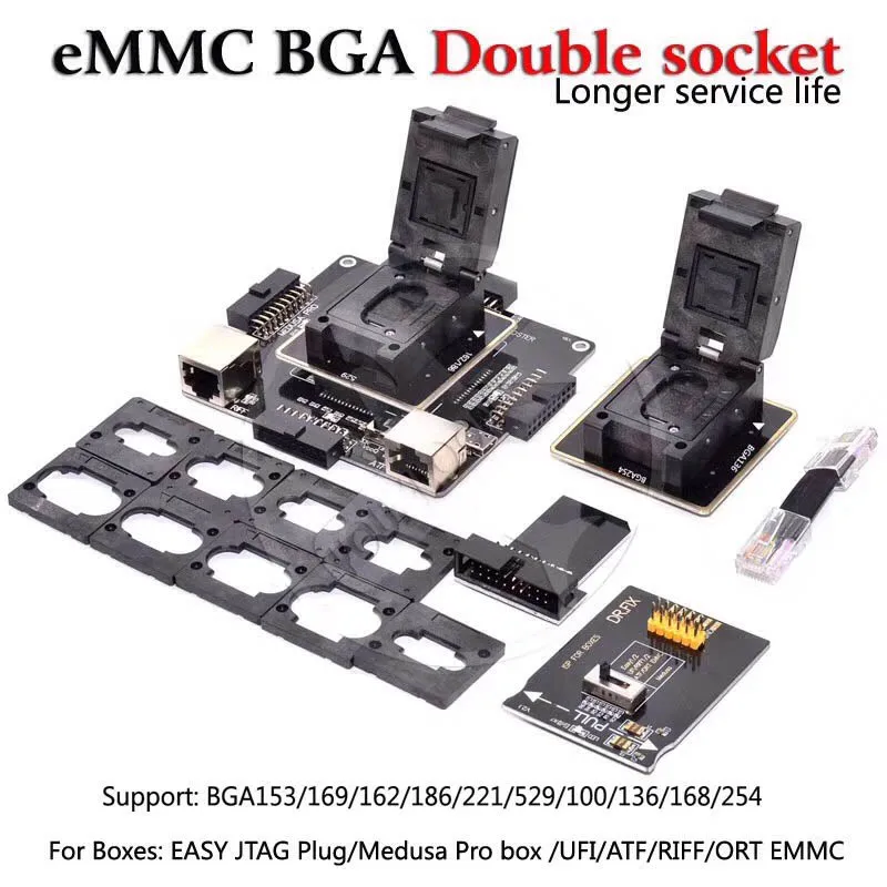 EMMC BGA DOUBLE SOCKET (E-MATE PRO SET) - GSMJUSTONCCT-A4