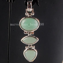 Красивые украшения 23x64x8 мм зеленый авантюрин Овальный Для женщин Для Мужчин Кулон из бисера PC3752