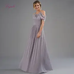 Liyuke A line шифоновое платье подружки невесты длинное платье Холтер драпированный простой дизайн Индивидуальные Бесплатная доставка