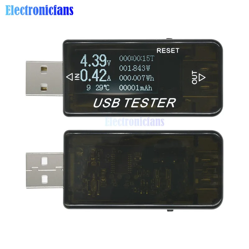 

6 IN 1 0-5A DC 4-30V USB Port Tester Display Current Voltage Capacity Power USB Voltmeter Ammeter Capacity Tester Multimeter