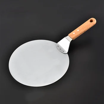 

Round Cake Pizza Shovel 10 Inch Stainless Steel Wooden Handle Home Baking Cutter DC120