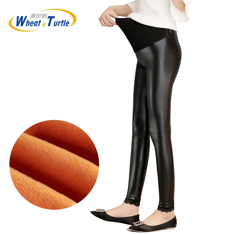 

Winter Thickening Velvet Warm Pregnant Leggings Pregnant Women Pants Trousers Elastic Pencil Pants Leggings for pregnant women