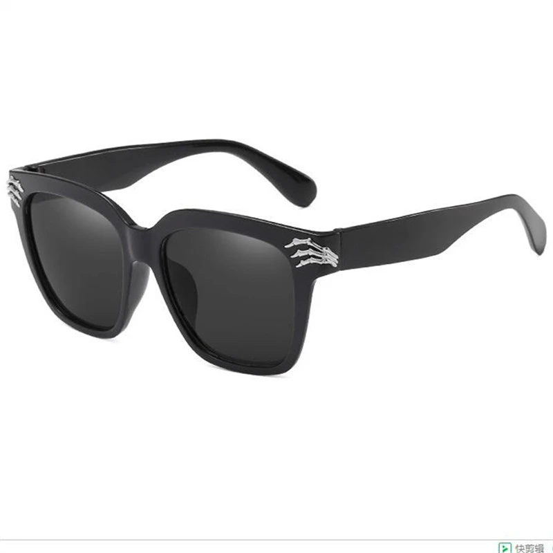 

2019 Square Sunglasses SKULL Logo Unisex Plastic Frame Resin Lens Black Sun Glasses Male oculos Brand Designer