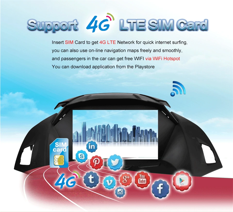 Excellent KiriNavi Octa core 4G LET android 7 car radio 2 din for ford kuga multimedia 2013 - 2017 support 4K Video 4G 2