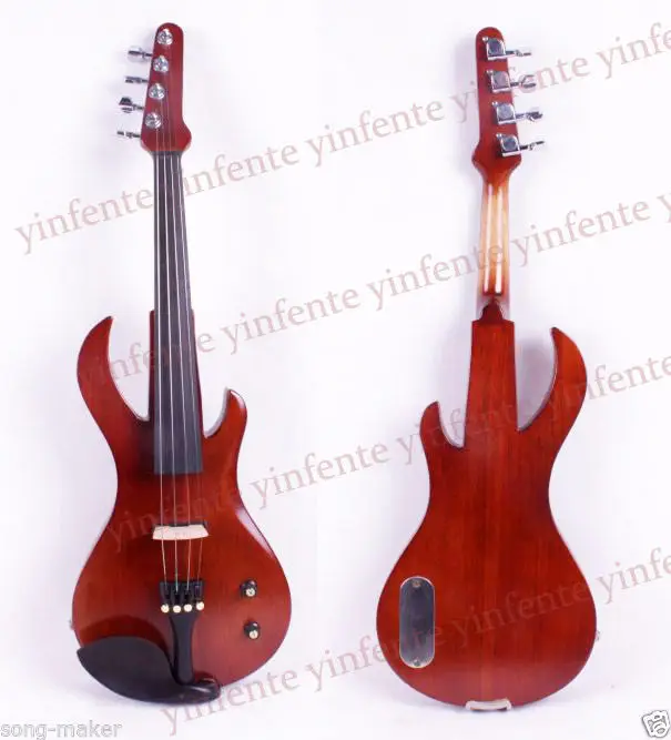 

New 4/4 Electric Violin Guitar Shape Rose color Big Jack Pickup Fine Tone