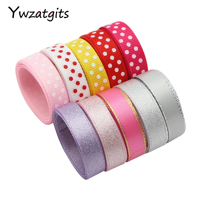 ywzatgits 10yards/lot Multi option Grosgrain Embroidered Ribbons Bow