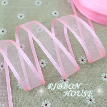 

20mm Pink broadside organza ribbons wholesale gift wrapping decoration ribbons