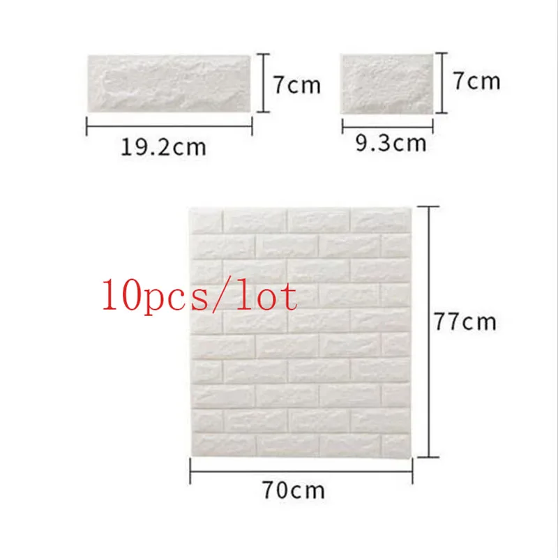 10pcs 70X77CM PE Foam 3D Wall Stickers Home Decor Wallpaper DIY Wall Decor Brick living Room Kids Bedroom Kitchen Wall Stickers