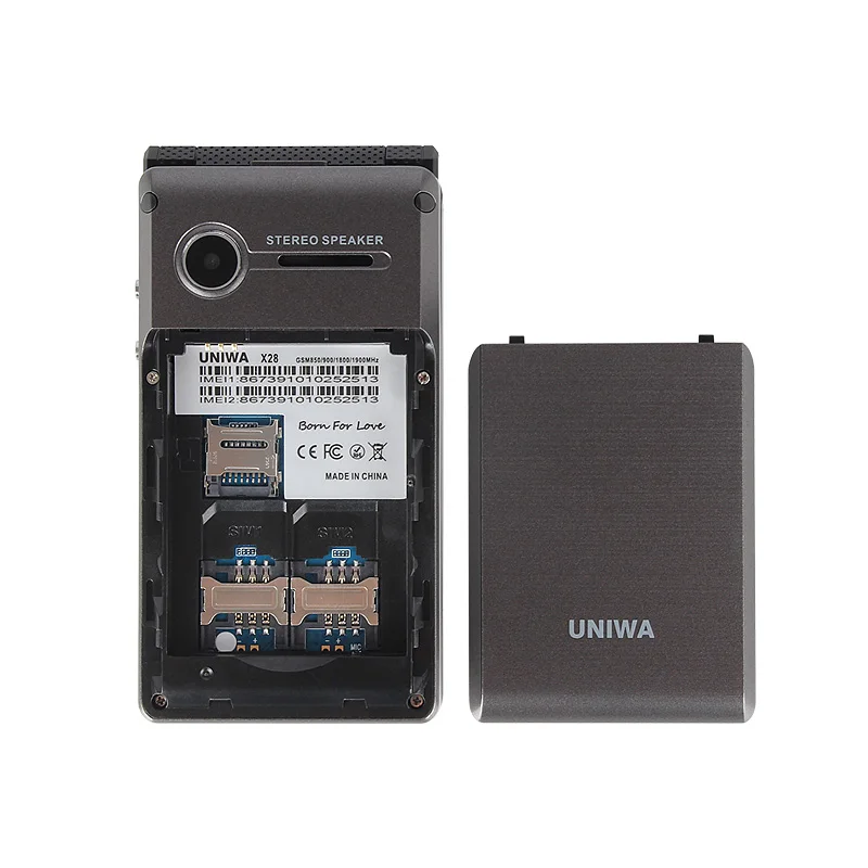 UNIWA X28 X18 2 8 дюймов телефон раскладушка двойной Экран слот для sim карты 2G старший