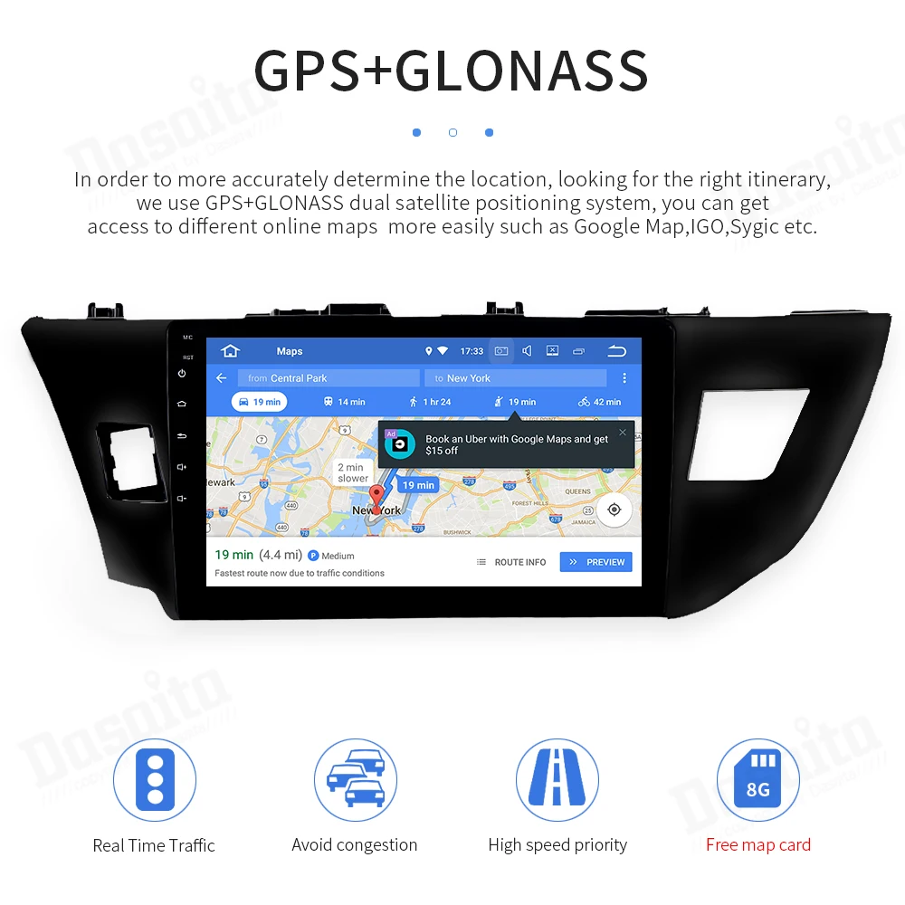 Clearance 1 din 10.2" IPS Android 9.0 multimedia player for Toyota Corolla 2014 2015 2016 Stereo with 8-Core 4Gb+32Gb built-in GPS WIFI 17