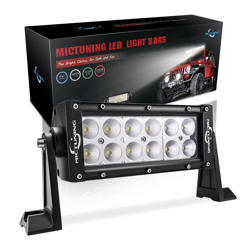 

MICTUNING Led Work Light Bar 36w 7.5Inch Flood Led Off Road Lights Super Bright Driving Fog Light Boat/Driving Lights SUV Lamp