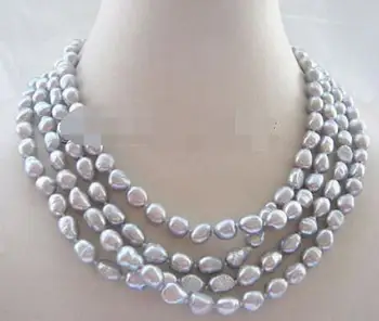 

P4295-80" Long 8-9mm gray baroque freshwater pearl necklace