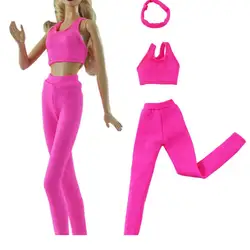 1 компл.. ручной работы повседневная одежда куклы костюм для куклы розовый цвет спортивная одежда для йоги интимные аксессуары
