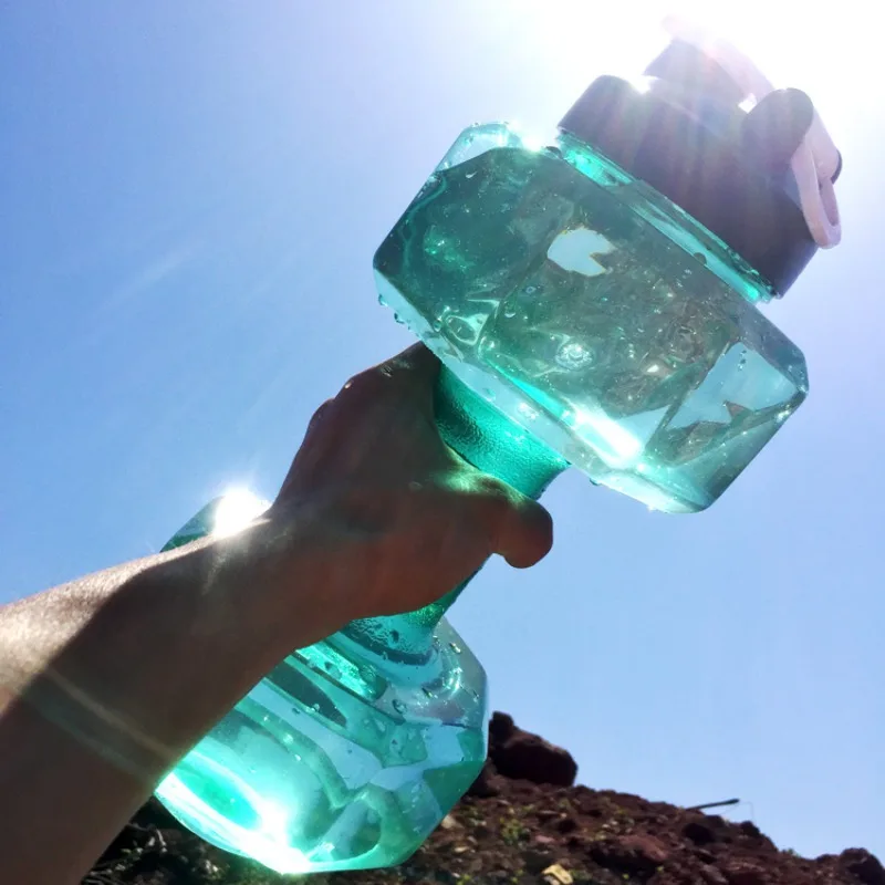 Новинка большая емкость бутылки для воды 2.5л в форме гантелей пластиковые