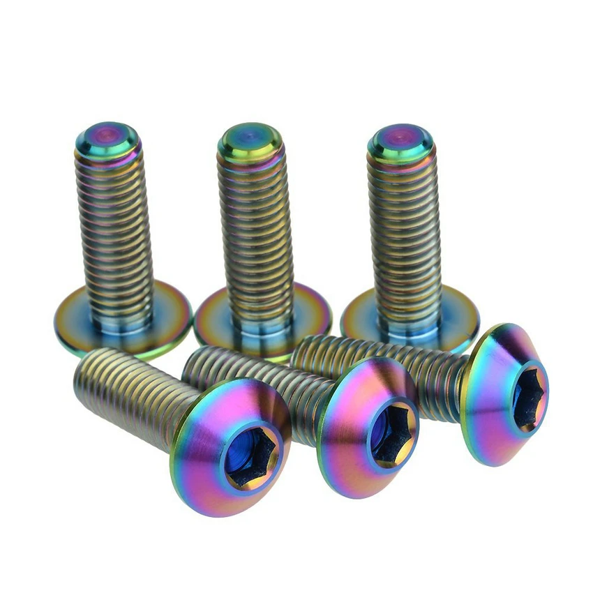 

Ti Bolt M8x25mm Motorcycle Disc Brake Titanium bolts DIY Multicolor Gr.5 Hexagon socket Truss Head screws Ti fastener 1 piece