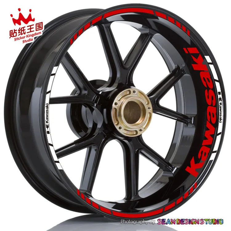 For Kawasaki ZX-6R ZX-9R ZX-10R ZX-12R Z1000 Z800 Z750 636 Motorcycle Wheel Sticker Decal Reflectiv
