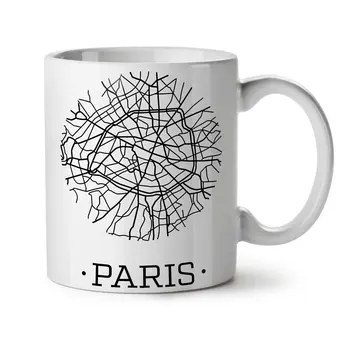 

Paris City Map Fashion Old White Tea Coffee Ceramic Mug 11 oz
