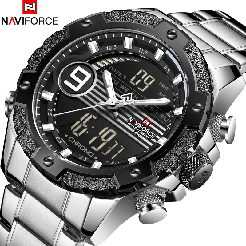 

Top Luxury Brand NAVIFORCE Men Sport Military Watches Men's Quartz Clock Analog Digital Waterproof Wrist Watch relogio masculino
