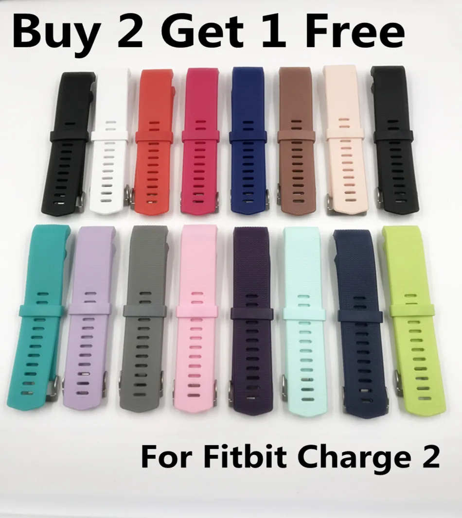 

(Buy 2 Get 1 Free) Silicone Straps Band For Fitbit Charge 2 Watch Classic Replacement Silicone Bracelet Straps Band
