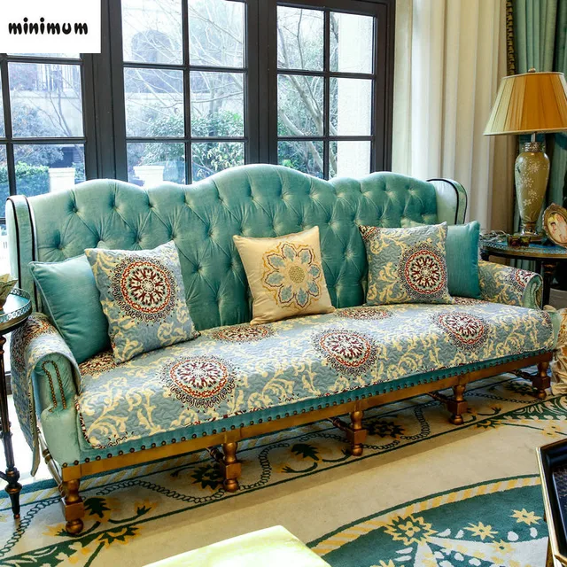 European Style Luxurious Sofa Mats Cloth Cushion Living Room European Style Luxurious Sofa Mats Cloth Cushion Living Room Leather Cover Four Seasons Non