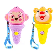 1 шт., 4 стиля, Красочный музыкальный светильник, Детский шейкер, погремушки, Ранние развивающие игрушки для детей, мороженое, музыкальные палочки, милый подарок