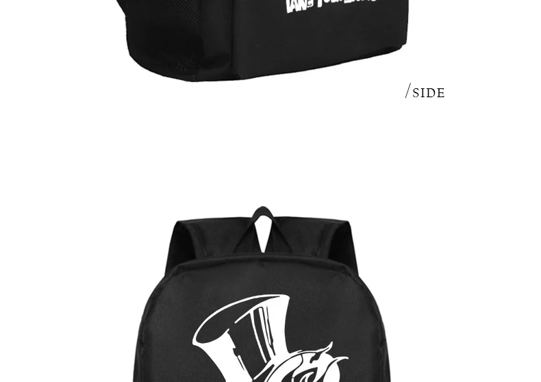 Teenage Girls Backpack Persona5 School Bag Black Oxford Mochila Persona 5 Daypack (12)